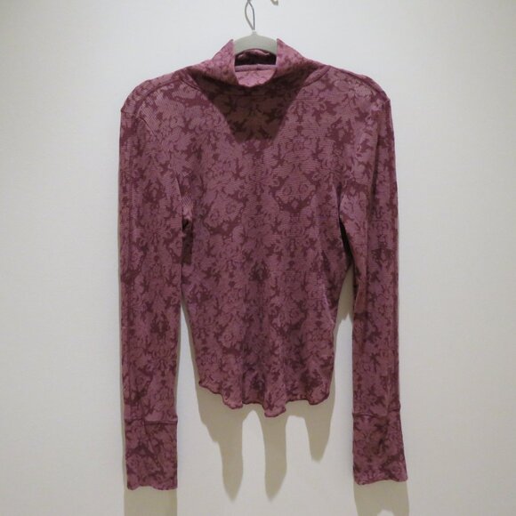 INTIMATELY FREE PEOPLE You and I Print Ribbed Highneck Top in Acai Floral Boho - Picture 3 of 14